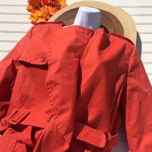 BCBG Max Azria Saffron Orange Trench Ruffled Coat